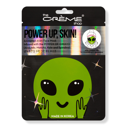 The Crme Shop Power Up, Skin! Animated Alien Face Mask - Power of Greens