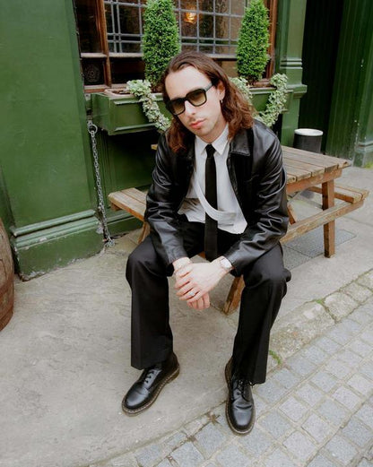 Dr Martens Yellow Stitch Smooth Leather Ankle Boots - Black