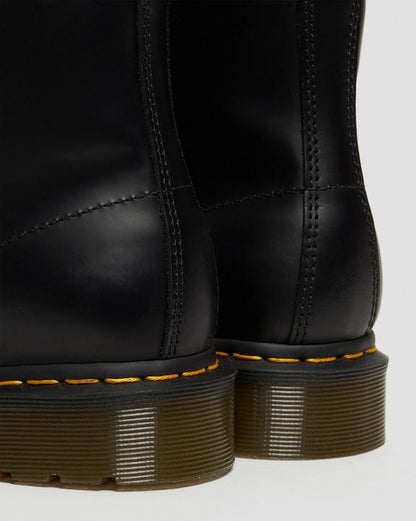 Dr Martens Yellow Stitch Smooth Leather Ankle Boots - Black