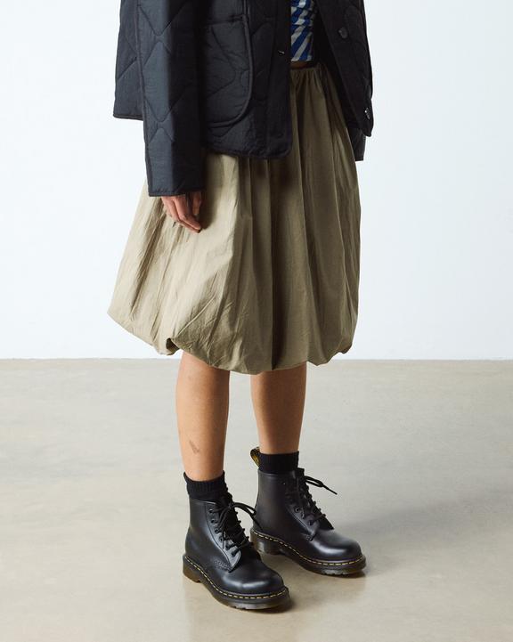 Dr Martens Yellow Stitch Smooth Leather Ankle Boots - Black