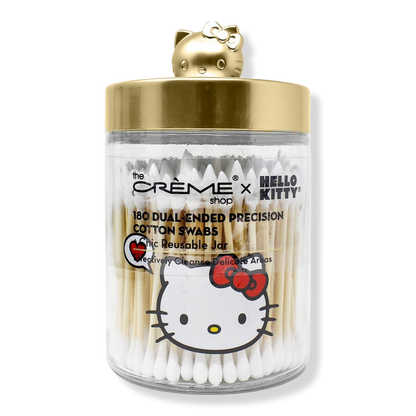 The Crme Shop Hello Kitty Chic Reusable Jar with Cotton Swabs - Matte Gold