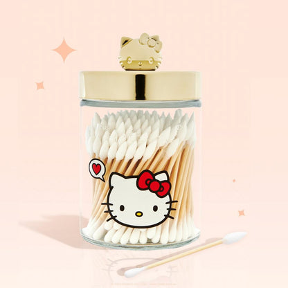 The Crme Shop Hello Kitty Chic Reusable Jar with Cotton Swabs - Matte Gold