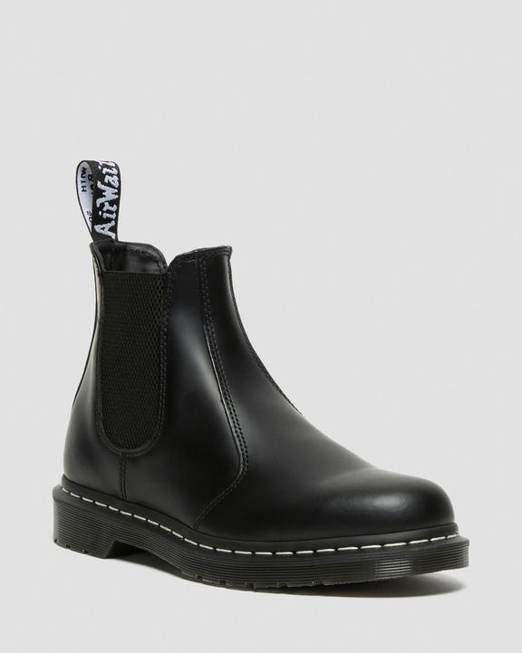 Dr. Martens White Stitch Smooth Leather Chelsea Boots Black - Mens