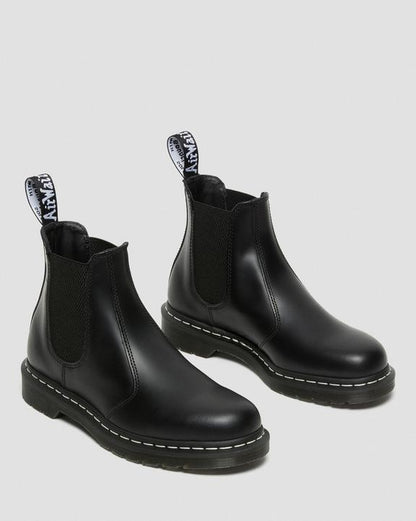 Dr Martens White Stitch Smooth Leather Chelsea Boots - Black