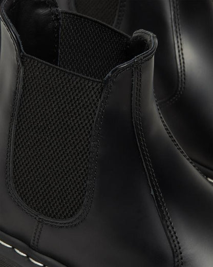 Dr. Martens White Stitch Smooth Leather Chelsea Boots Black - Mens