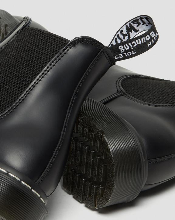 Dr. Martens White Stitch Smooth Leather Chelsea Boots Black - Womens