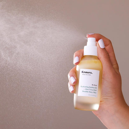 Knours. Hydrating Jojoba Oil + Aloe Vera H2O Double Duty Mist