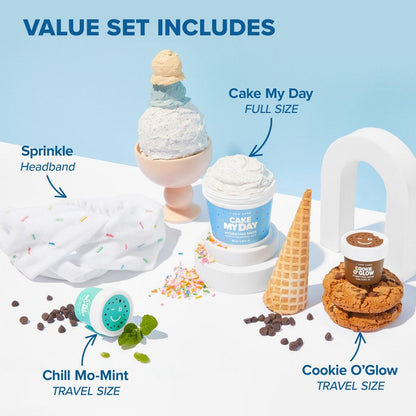 I Dew Care Sundae Scoop Ice Cream-Inspired Wash-Off Masks & Headband Set