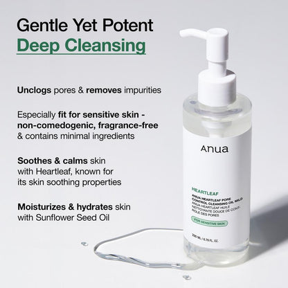 ANUA Heartleaf Pore Control Cleansing Oil Mild
