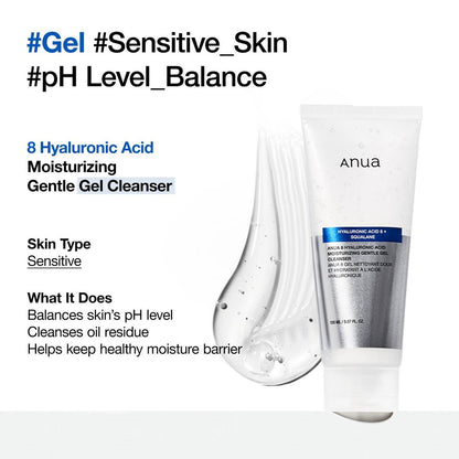 ANUA 8 Hyaluronic Acid Moisturizing Gentle Gel Cleanser
