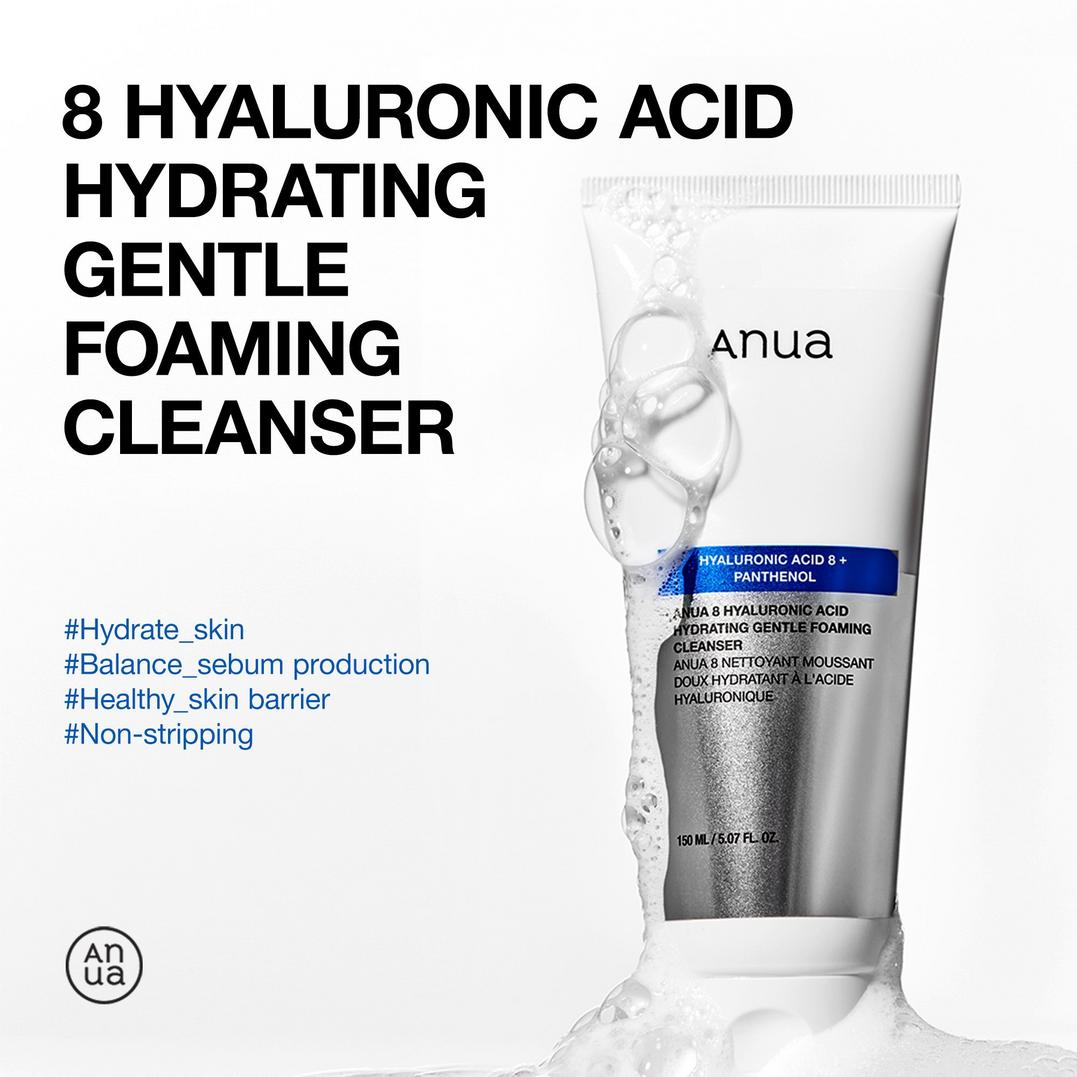 ANUA 8 Hyaluronic Acid Hydrating Gentle Foaming Cleanser