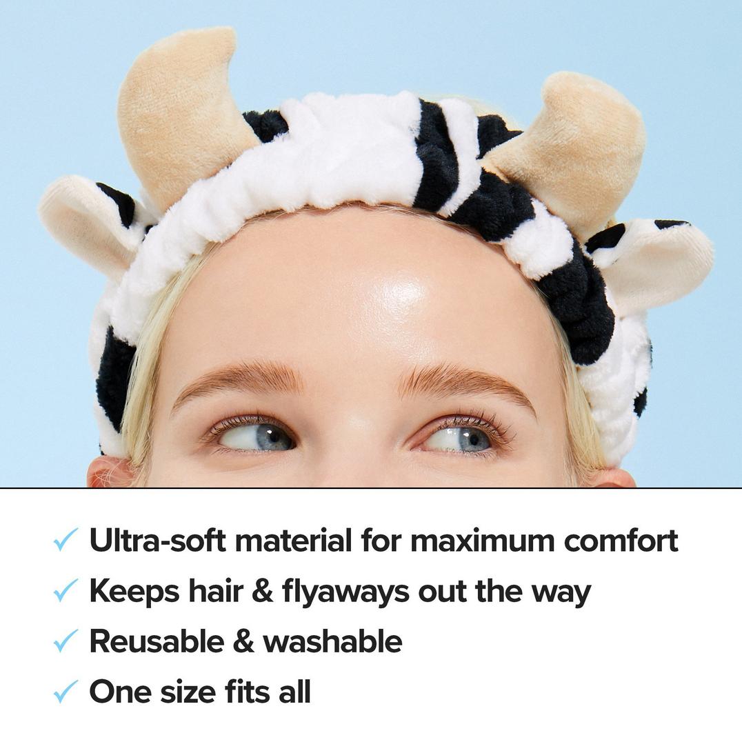 I Dew Care Cow Beauty Routine Spa Headband