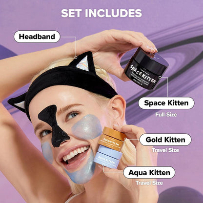 I Dew Care Astro Kitten Peel-Off Masks and Headband Set
