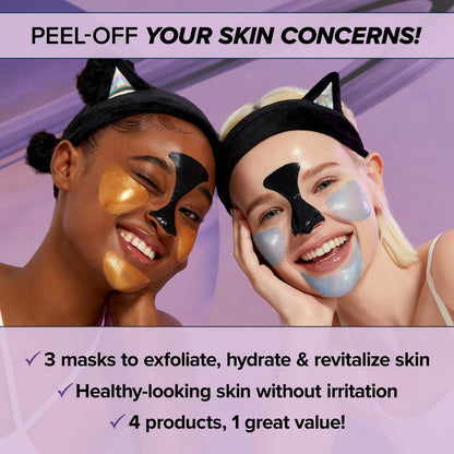 I Dew Care Astro Kitten Peel-Off Masks and Headband Set