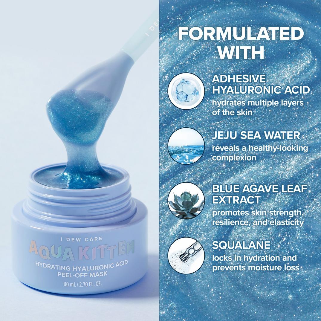 I Dew Care Aqua Kitten Hydrating Hyaluronic Acid Peel-Off Mask