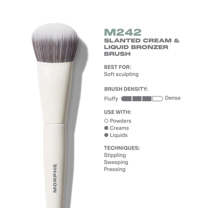 Morphe M242 Slanted Cream & Liquid Bronzer Brush