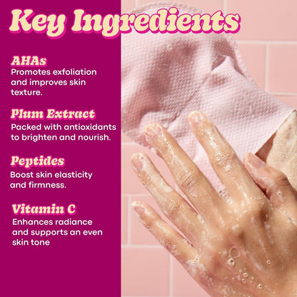 TONYMOLY Plum Bum AHA Body Exfoliating Mitt
