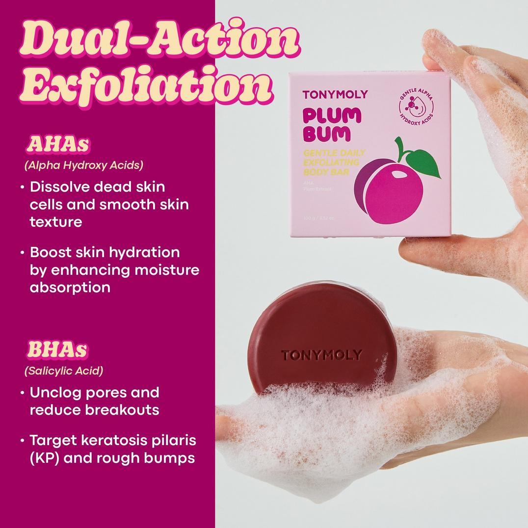 TONYMOLY Plum Bum AHA Body Buffing Bar