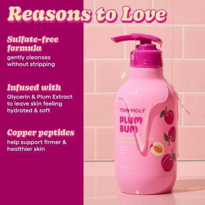 TONYMOLY Plum Bum Hydrating Peptide Body Wash