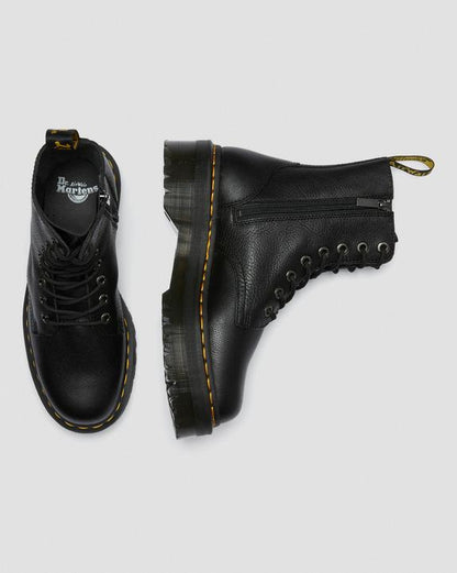 Dr. Martens Jadon Iii Boot Pisa Leather Platforms Black - Womens