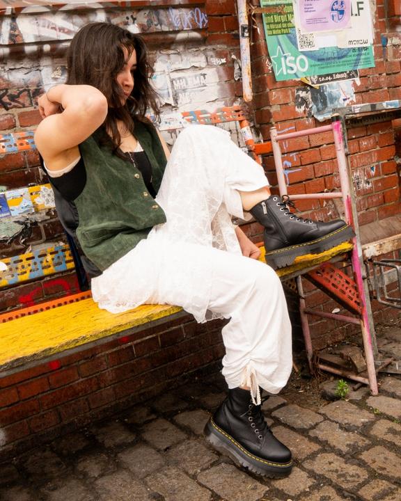 Dr Martens Jadon Iii Boot Pisa Leather Platforms - Black