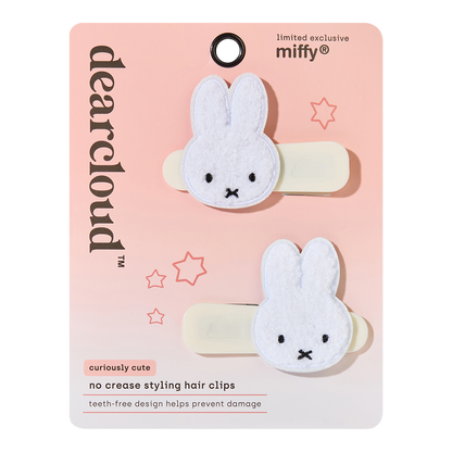 dearcloud Miffy Curiously Cute No Crease Styling Plush Hair Clips