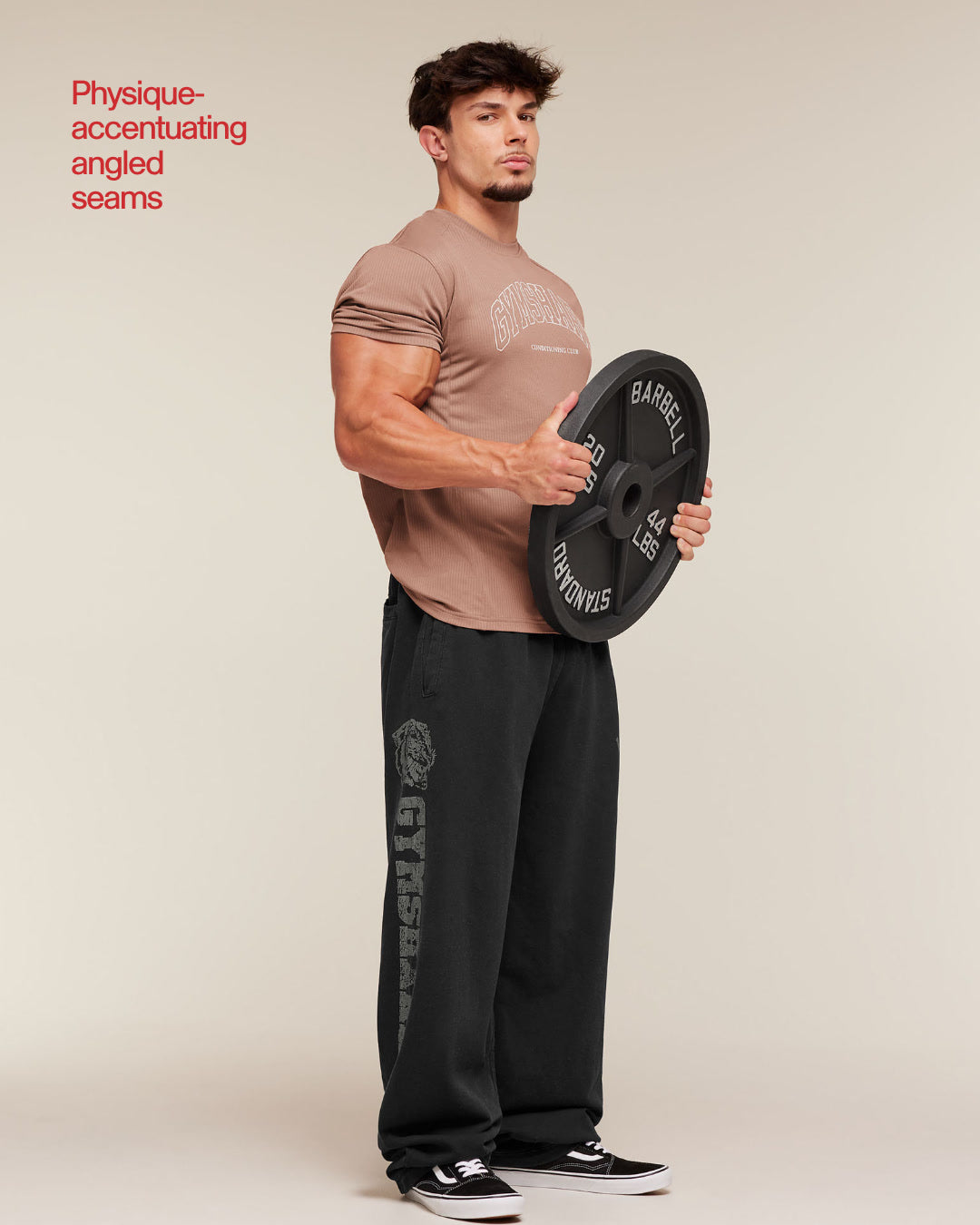 Gymshark Collegiate Tech T-Shirt Taupe Brown