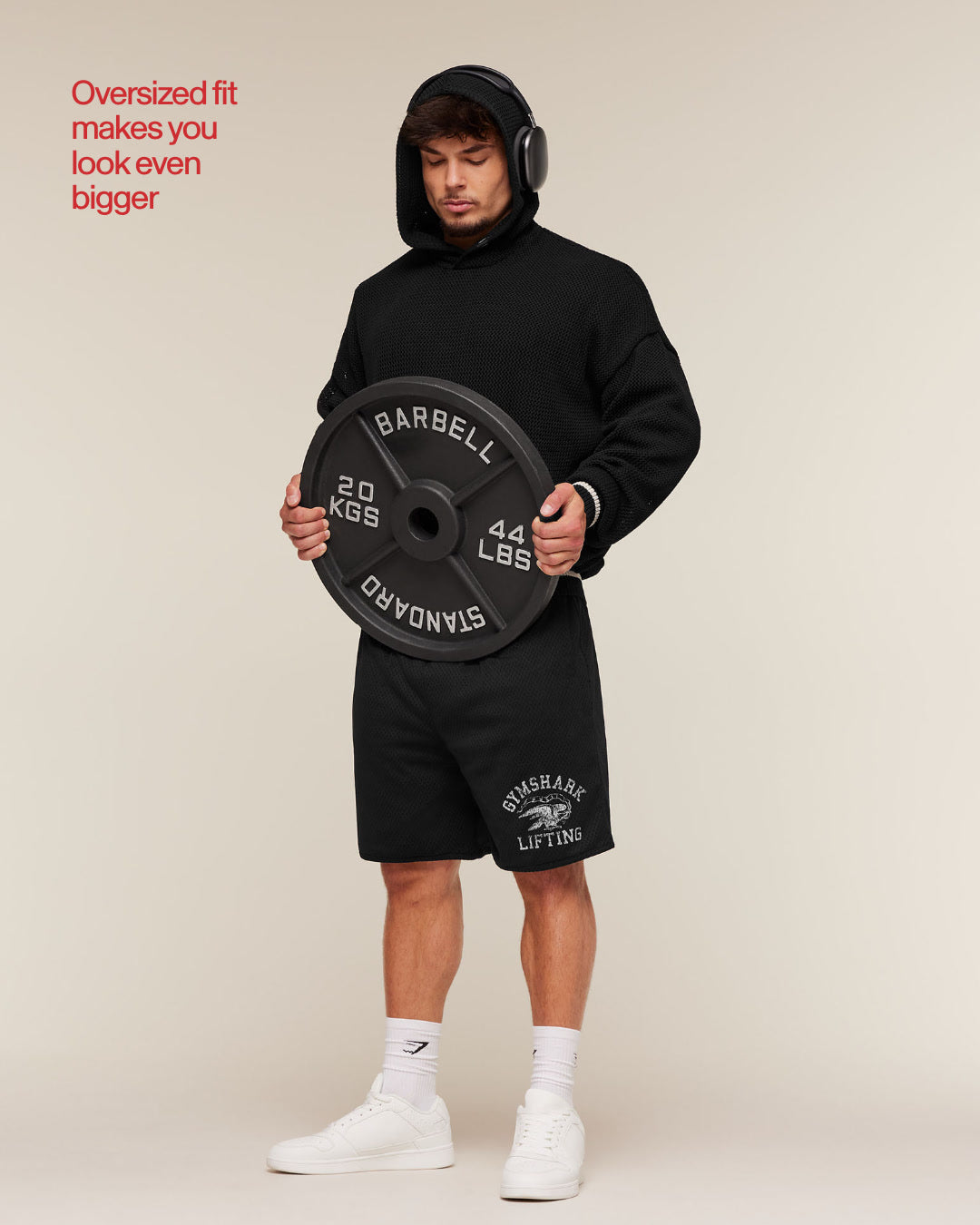 Gymshark Collective Crochet Style Hoodie Black