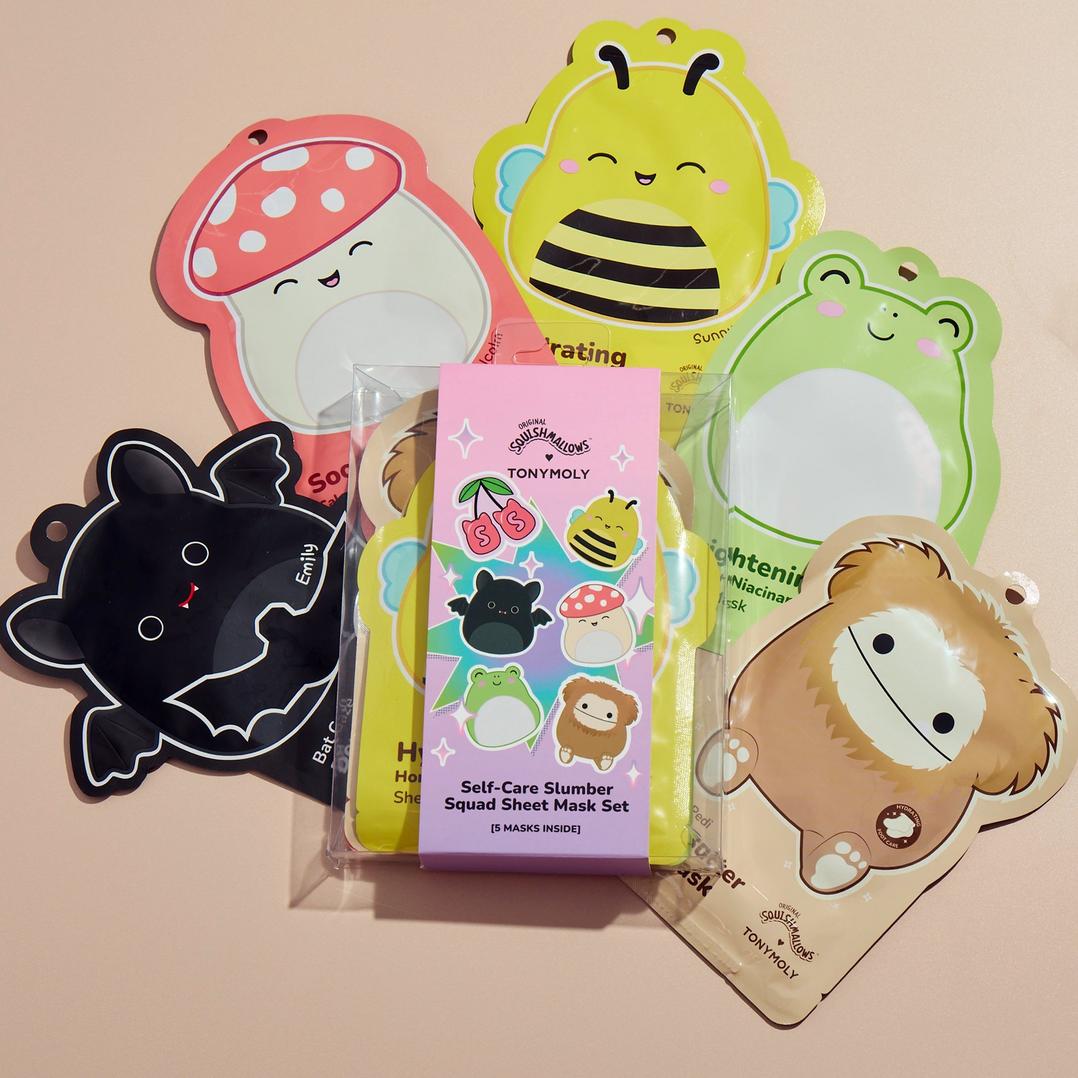 TONYMOLY Squishmallows Slumber Squad Self Care Sheet Mask Set