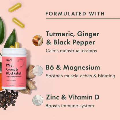 Rael PMS Cramp & Bloat Supplement