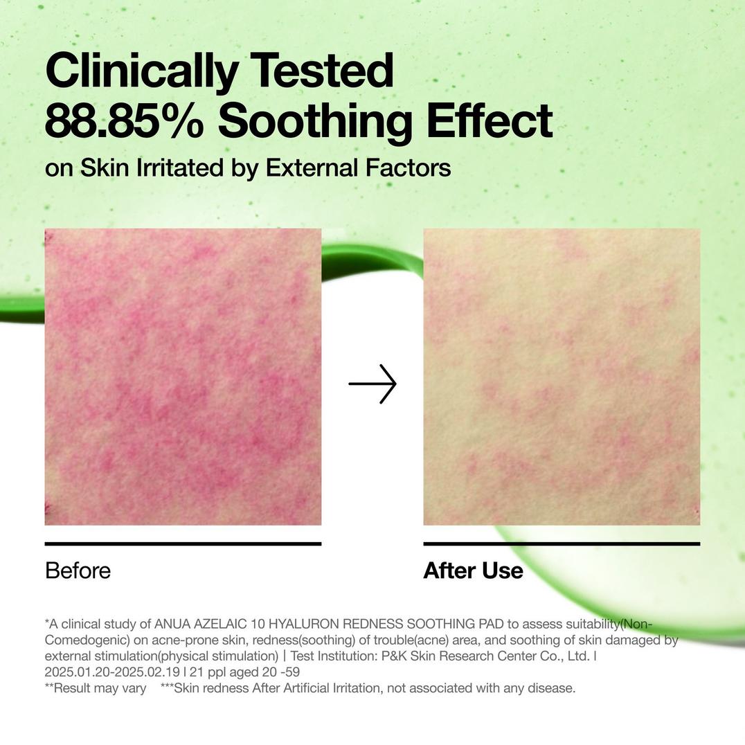 ANUA Azelaic Acid 10 Hyaluron Redness Soothing Pad