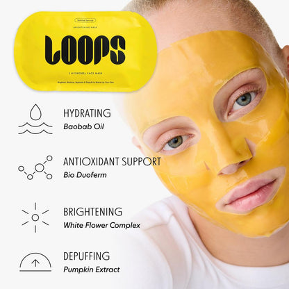 LOOPS Sculpt & Glow Hydrogel Face & Eye Mask 4 Piece Set + Gua Sha