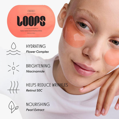 LOOPS Sculpt & Glow Hydrogel Face & Eye Mask 4 Piece Set + Gua Sha