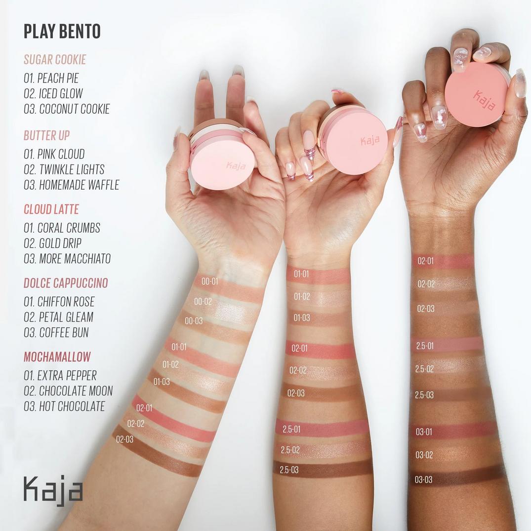 Kaja Play Bento Cream Bronzer, Powder Blush & Highlighter Trio