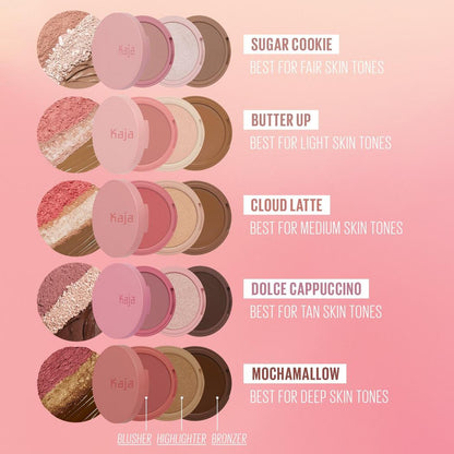 Kaja Play Bento Cream Bronzer, Powder Blush & Highlighter Trio