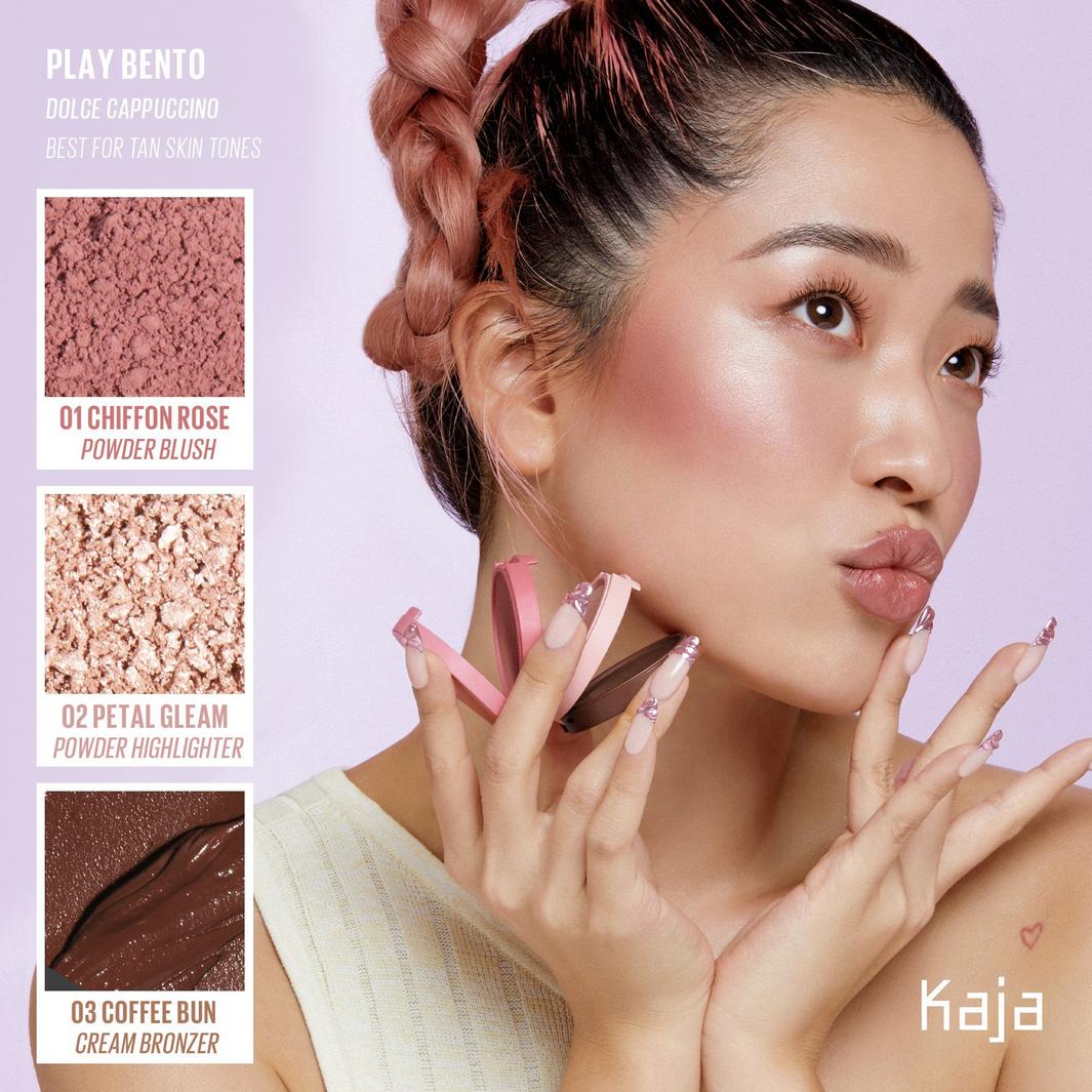 Kaja Play Bento Cream Bronzer, Powder Blush & Highlighter Trio