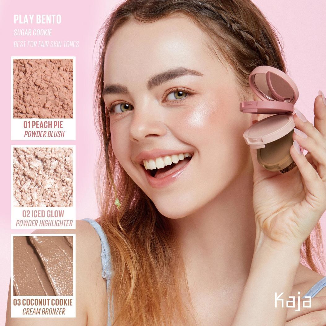 Kaja Play Bento Cream Bronzer, Powder Blush & Highlighter Trio
