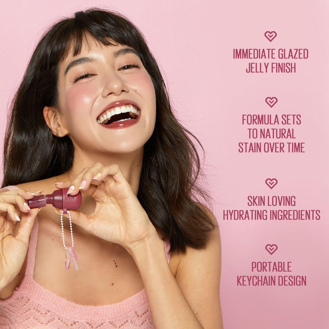 Kaja Jelly Charm Glazed Lip Stain & Blush with Keychain