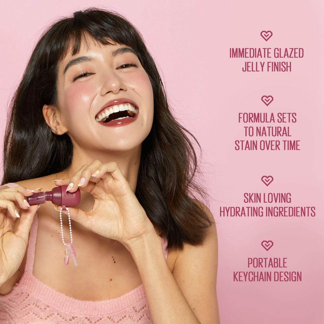 Kaja Jelly Charm Glazed Lip Stain & Blush with Keychain