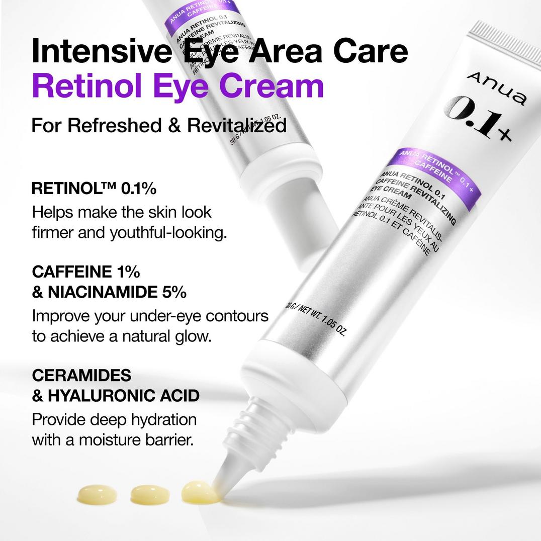 ANUA Retinol 0.1 Caffeine Revitalizing Eye Cream