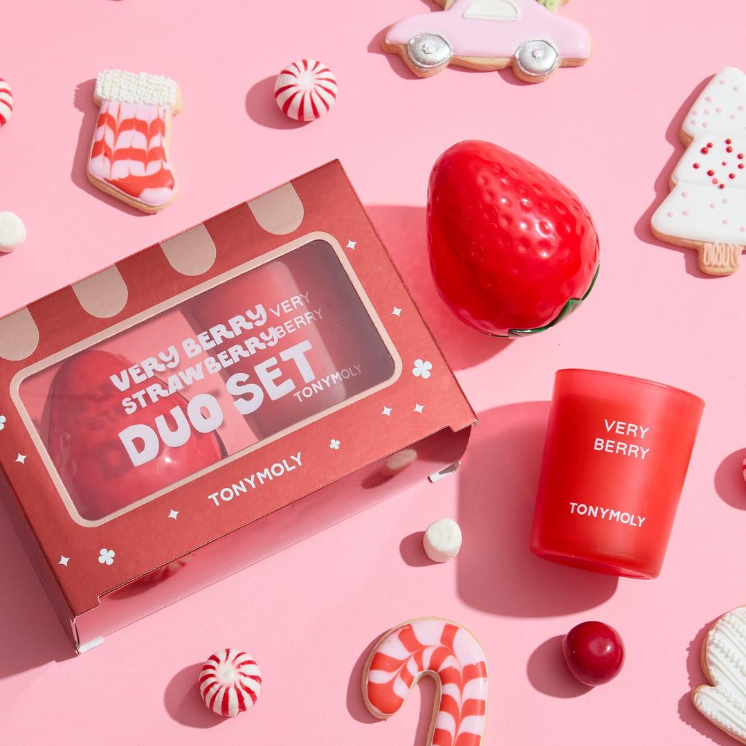 TONYMOLY Very Berry Strawberry Hand Cream and Candle Set