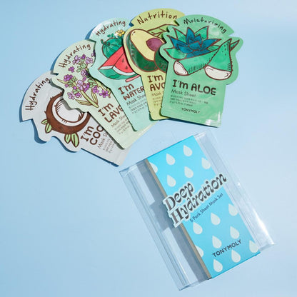 TONYMOLY Deep Hydration 5 Pack Sheet Mask Set