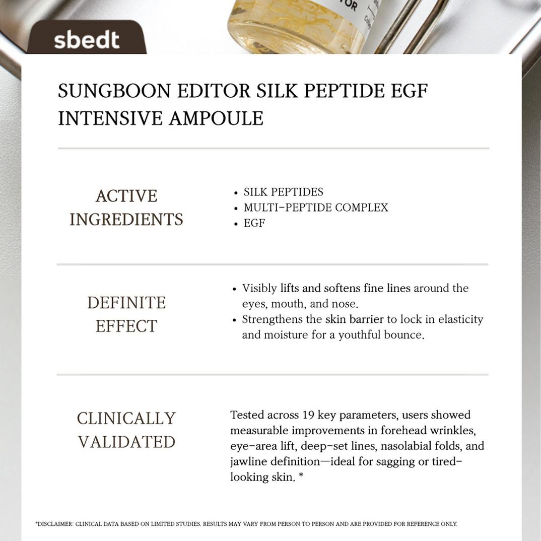 SUNGBOON EDITOR Silk Peptide EGF Intensive Ampoule