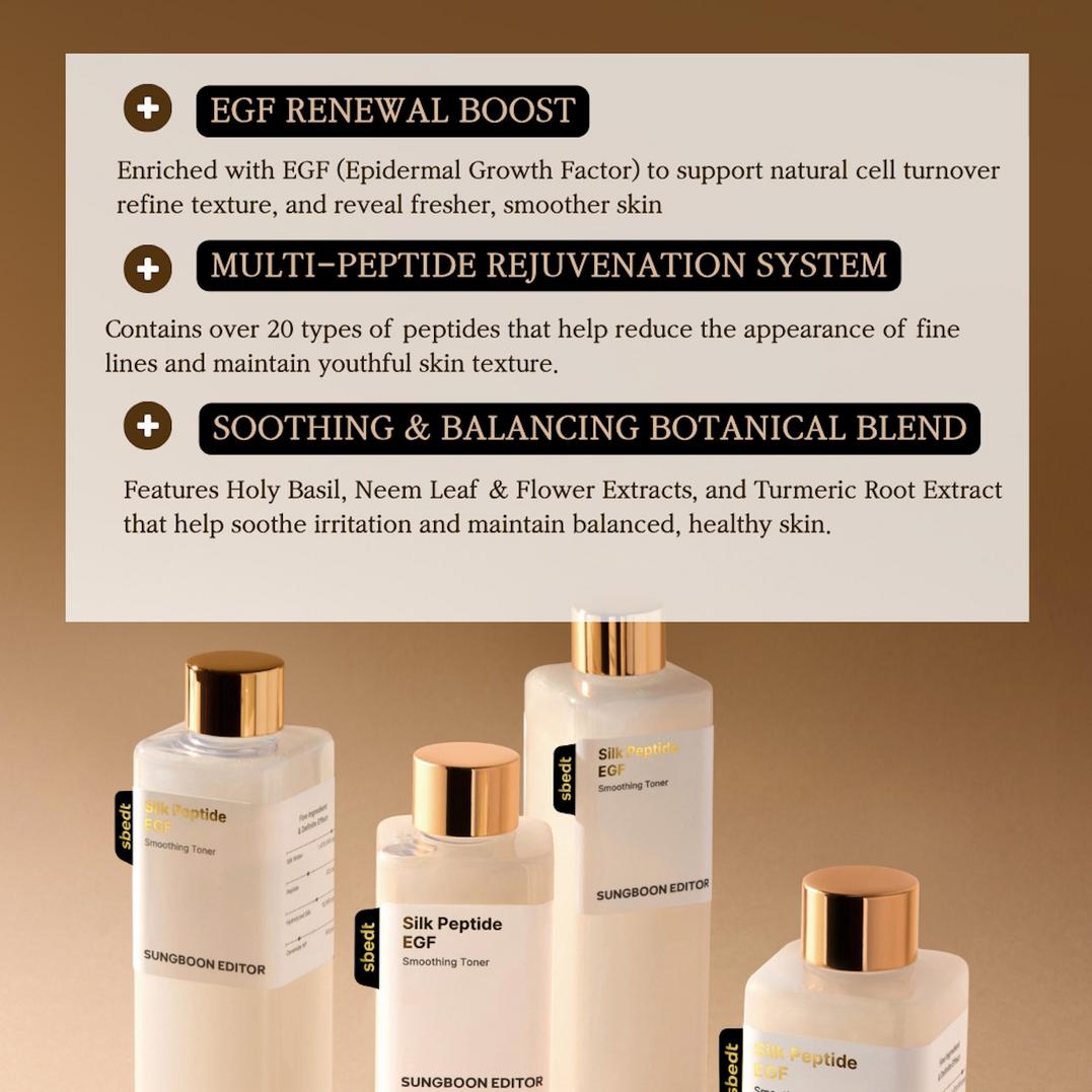 SUNGBOON EDITOR Silk Peptide EGF Smoothing Toner