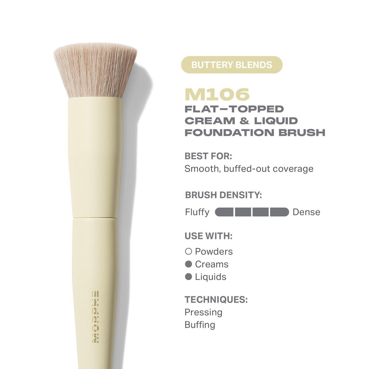 Morphe Buttery Blends M106 Flat-Topped Cream & Liquid Foundation Brush