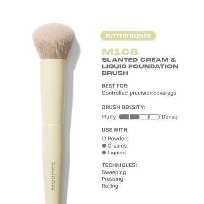 Morphe Buttery Blends M108 Slanted Cream & Liquid Foundation Brush