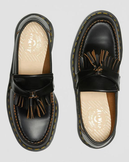 Dr. Martens Adrian Made In England Quilon Leather Tassel Loafers Black - Mens