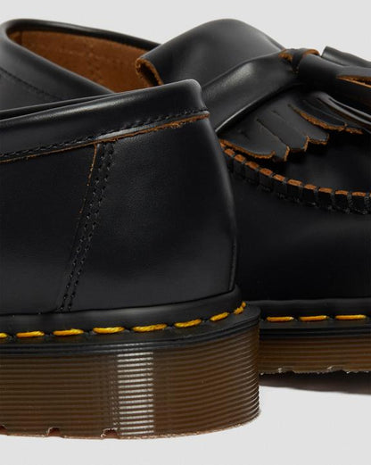 Dr. Martens Adrian Made In England Quilon Leather Tassel Loafers Black - Mens