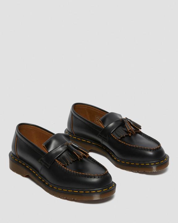 Dr. Martens Adrian Made In England Quilon Leather Tassel Loafers Black - Womens