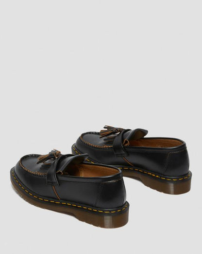 Dr. Martens Adrian Made In England Quilon Leather Tassel Loafers Black - Womens